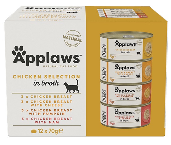 Applaws puszki dla kota Multipak Chicken 12x70g