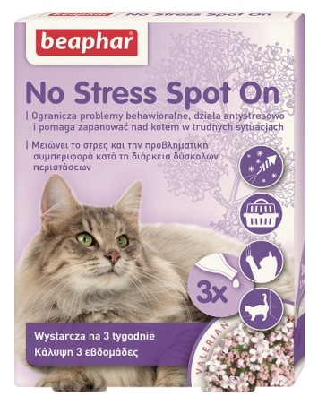 Beaphar No Stress Spot On Krople uspokajające dla kota 3x0.4ml