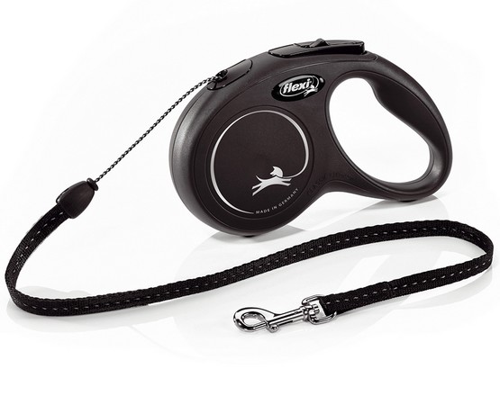 Flexi Smycz dla psa New Classic S czarna, do 5m - Czarna smycz
