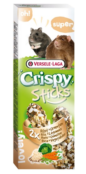 Versele-Laga Crispy Sticks Hamster & Rat Rice & Vegetables Kolby Dla Chomików I Szczurów Z Ryżem I Warzywami 110G
