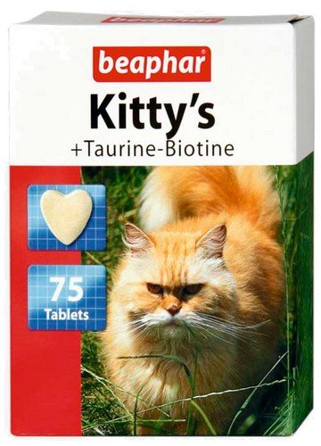 Beaphar Kittys Taurine + Biotine tabletki witaminowe 75szt 13466