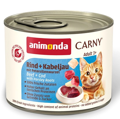 Animonda Carny Cat Dorosłe Dorsz + Korzeń pietruszki Puszka 200g 7931