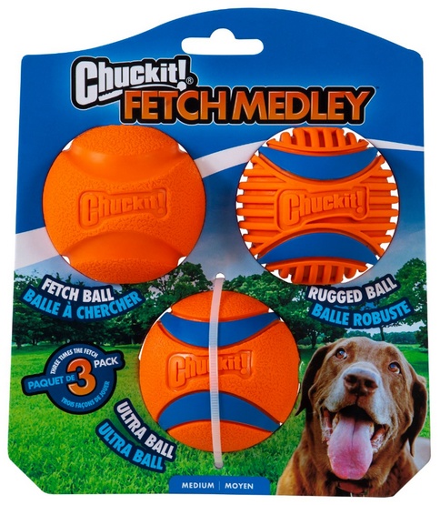 Chuckit! Piłki dla psa Fetch Medley rozm M,3pak