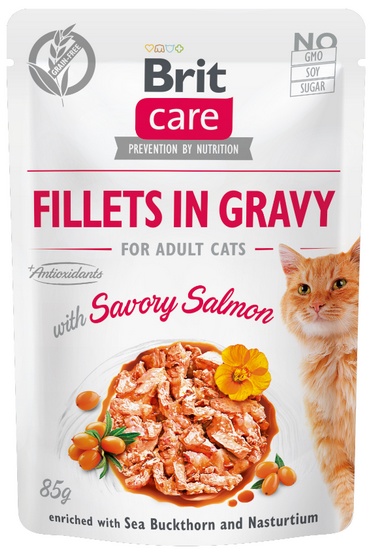 Brit Care Cat Fillets in gravy savory salmon 85 g filety łososia w sosie