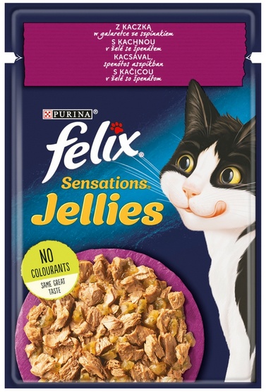 Purina Felix Sensations Sensations Kaczka w galaretce ze szpinakiem saszetka 85g
