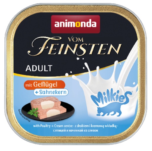 Animonda vom Feinsten vom Feinsten Milkies Cat Drób + Sos kremowy tacka 100g