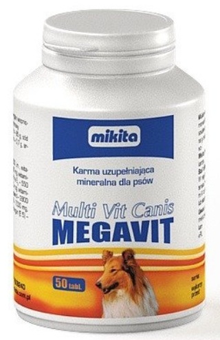 Mikita Multi Vit Canis Megavit mieszanka witaminowo mineralno aminokwasowa dla psów 50tab
