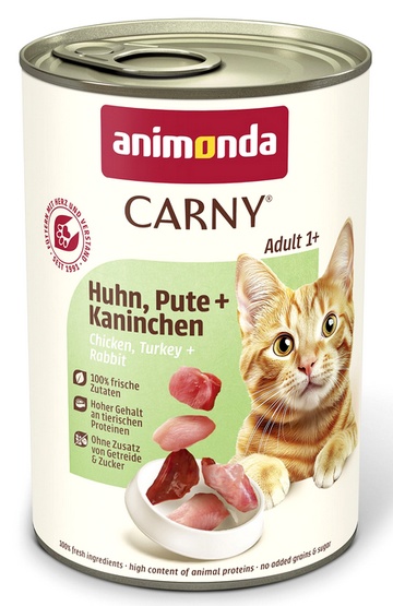 Animonda Carny Adult Kurczak, Indyk + Królik puszka 400g