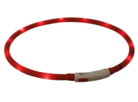 Trixie Opaska silikonowa LED dla psa kolor czerwony rozm XS-XL nr kat 12643