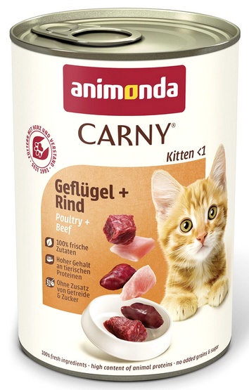 Animonda Carny Kitten, 12 x 400 g - Drób i wołowina
