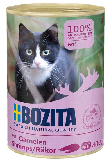 Bozita 6 x 400 g, mokra karma dla kotów, krewetki|