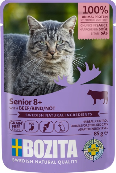 Bozita Senior, kawałki w sosie, 12 x 85 g - Wołowina