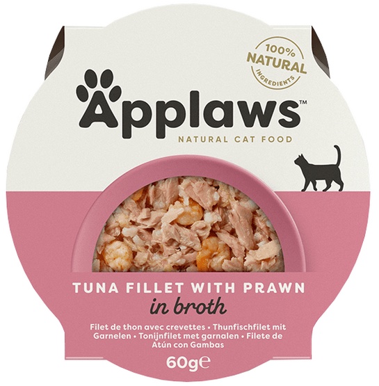 Applaws miseczka dla kota Filet z Tuńczyka z Krewetkami 60g / 5060122496001