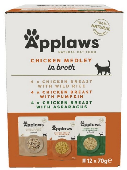 Applaws Saszetki Dla Kota Chicken Selection Multi Pack 12X70G