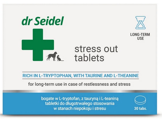 Dr Seidel Stress Out Tabletki w Stanach Niepokoju i Stresu Dla Psów i Kotów 30 Tabletek