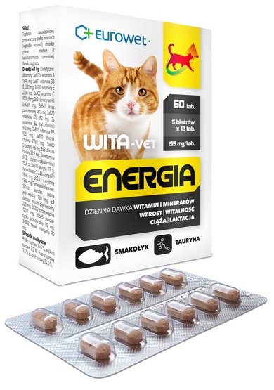 EUROWET Wita-Vet Kot Energia Junior + Adult 60tabl