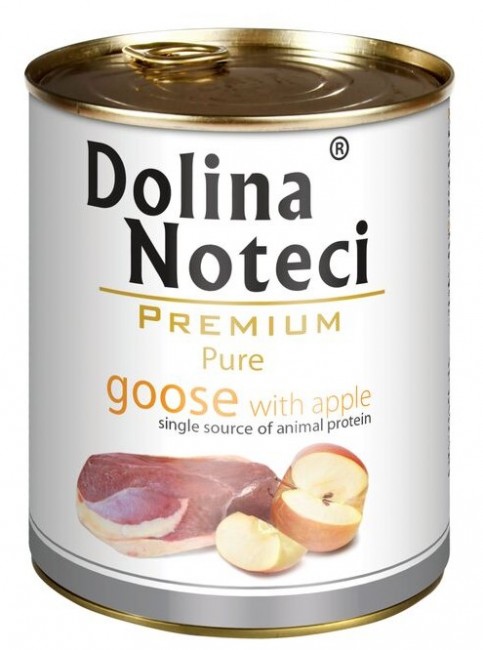 Mokra karma dla psa pure gęś i jabłko Dolina Noteci Premium puszka 800g