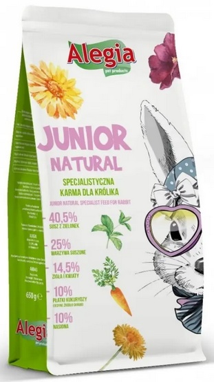 Alegia Junior Natural dla Królika 650g specjalistyczna karma