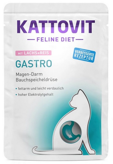 Kattovit Gastro w saszetkach - Łosoś z ryżem, 12 x 85 g