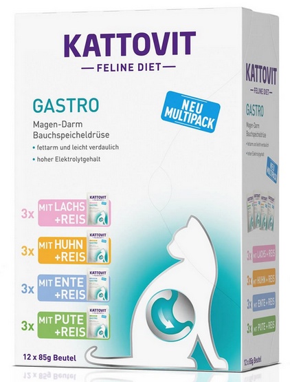 Pakiet Mieszany Kattovit Gastro, saszetki 12 x 85 g, karma mokra dla kota