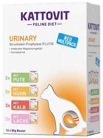 Pakiet mieszany Kattovit Urinary, saszetki, 12 x 85 g, karma mokra dla kota
