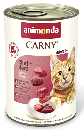 Animonda Cat Carny Adult smak: wołowina i serca 400g puszka