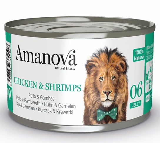 Amanova Cat Chicken & Shrimps - kurczak i krewetki w galaretce puszka 70g [06]