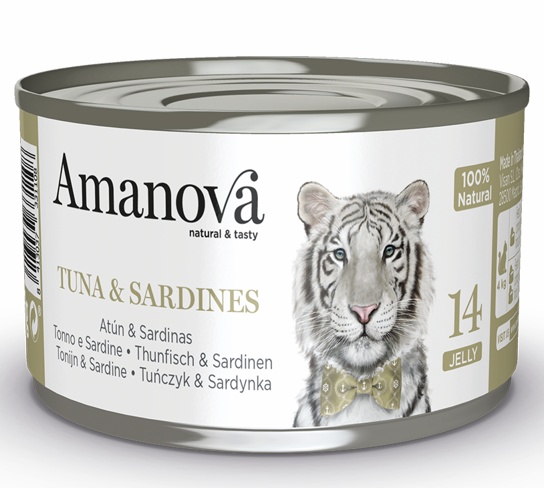 Amanova Cat Tuna & Sardines - tuńczyk i sardynki w galaretce puszka 70g [14]