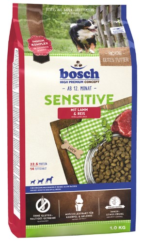 Bosch Petfood Sensitive Lamb & Rice - karma dla psów z wrażliwym żołądkiem z jagnięciną i ryżem 1kg