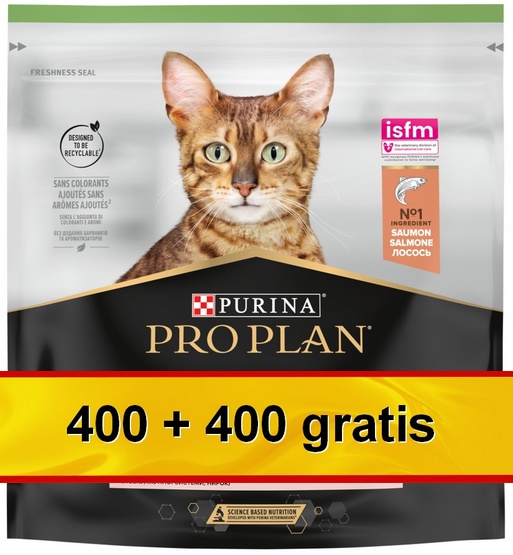 Mokra karma dla kotów sterylizowanych PURINA Pro Plan Sterilized z łososiem 400g + 400g (DLKPUIKAS0001)