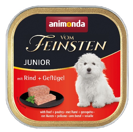 Animonda Dog Vom Feinsten Junior smak: wołowina z drobiem 150g tacka