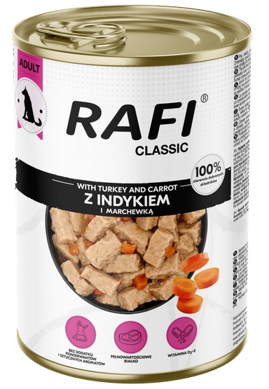 Rafi Pies Classic Indyk i marchewka w sosie 1240g MS_16065
