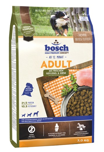 Karma sucha dla psa Bosch Petfood Adult Drób & Proso, 3 kg