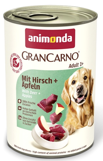 Animonda GranCarno Original Adult, 6 x 400 g - Jeleń z jabłkiem