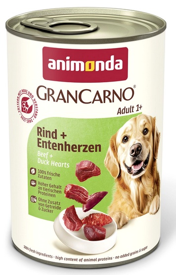 Animonda Grancarno Adult Rind Entenherzen Wołowina + Serca Kacze 400G