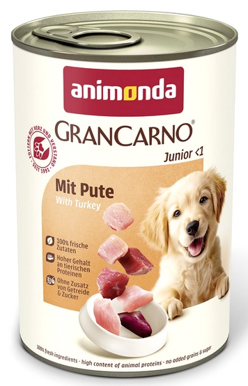 Pakiet Animonda GranCarno Original, 12 x 400 g - Junior: Indyk