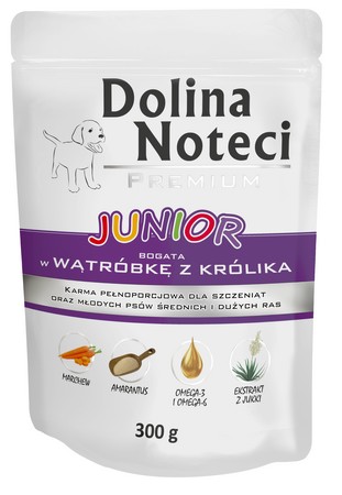 Dolina Noteci PREMIUM Szczenięta bogata w wątróbkę z królika 300g