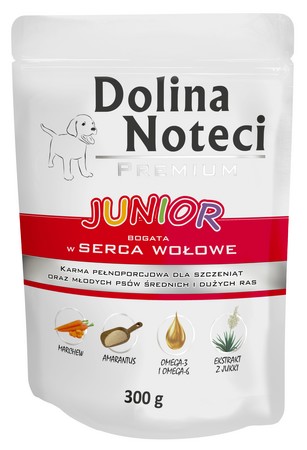 Dolina Noteci PREMIUM Szczenięta bogata w serca wołowe 300g