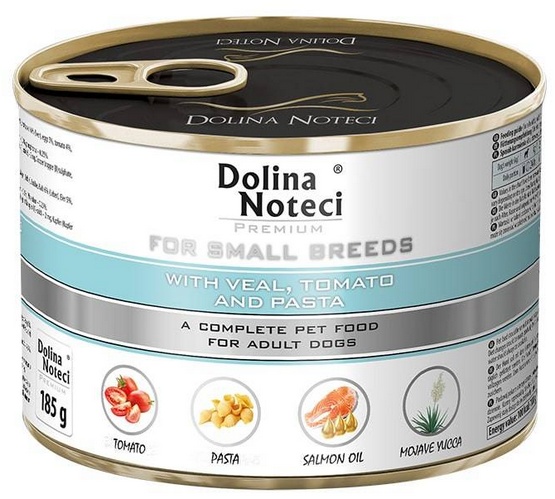 Dolina Noteci Premium Małe Rasy Z Cielęciną Pomidorami I Makaronem 185g