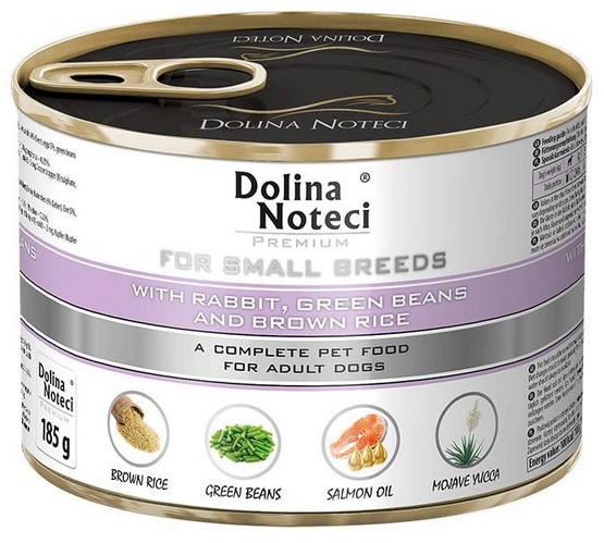 Dolina Noteci PREMIUM dla psów małych ras z królikiem, fasolką i ryżem 185g