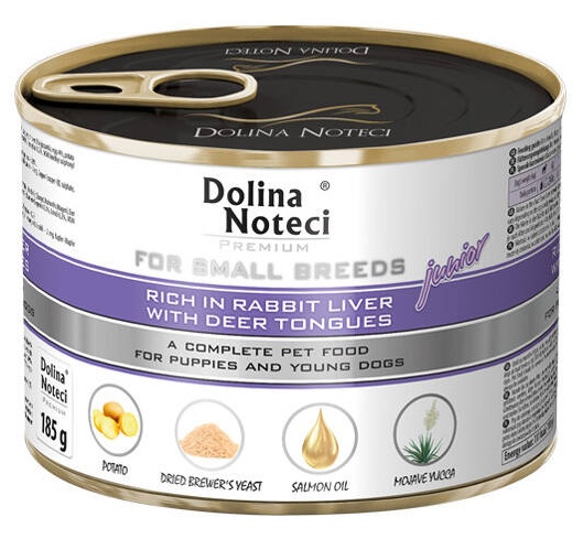 Dolina Noteci Premium Junior Małe Rasy Wątróbka Królika I Ozorek Jelenia 0,185 kg