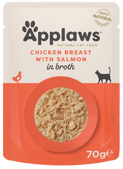 APPLAWS Cat Adult Pouch Chicken with Salmon pierś z kurczaka z łososiem w bulionie 70 g