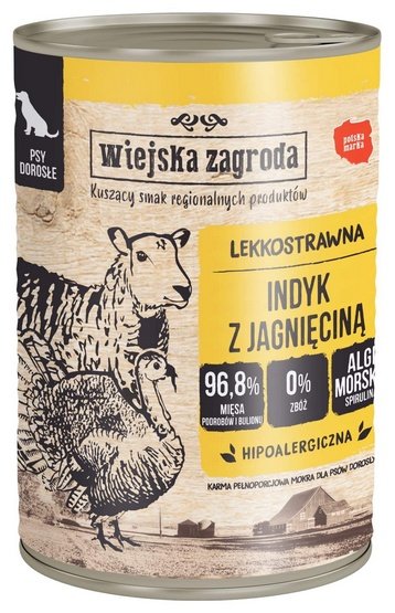 Karma mokra dla psa Indyk z jagnięciną - karma dla zwierząt