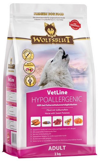 WOLFSBLUT VetLine Hypoallergenic Konina z batatami - sucha karma dla psa - 2kg