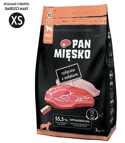 Pan Mięsko Cielęcina z indykiem XS 3kg