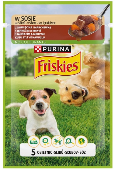Friskies Dog Adult Jagnięcina i marchewka w sosie saszetka 85g