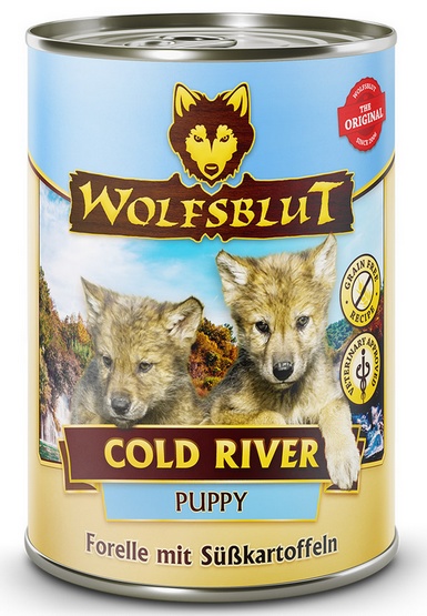 WOLFSBLUT DOG 395g puszka COLD RIVER PUPPY pstrąg, bataty