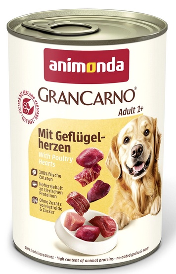 Animonda GranCarno Orginal Adult wieprzowina z sercami drobiu 400g