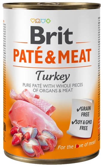 Brit Pate & Meat Turkey Indyk Mokra Karma Dla Psa 400 g