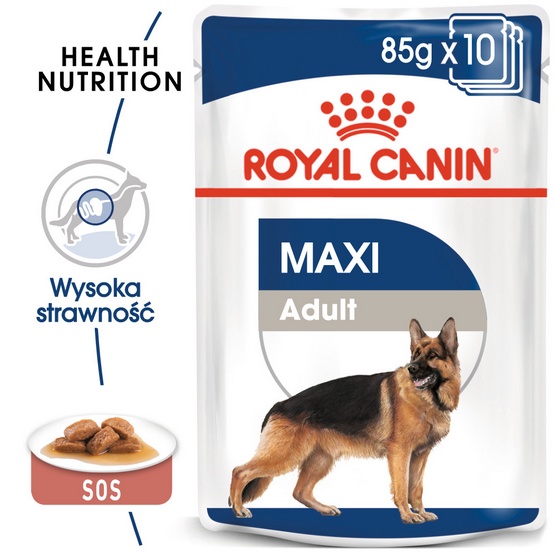 Royal Canin Size Maxi Adult karma mokra w sosie dla psów dorosłych, do 5 roku życia, ras dużych saszetka 140g 16429